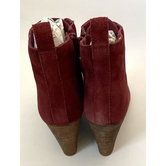 Dita Wedge Lace Leather Suede Upper Boot Burgundy Red Size 7 NEW - Picture 4 of 7
